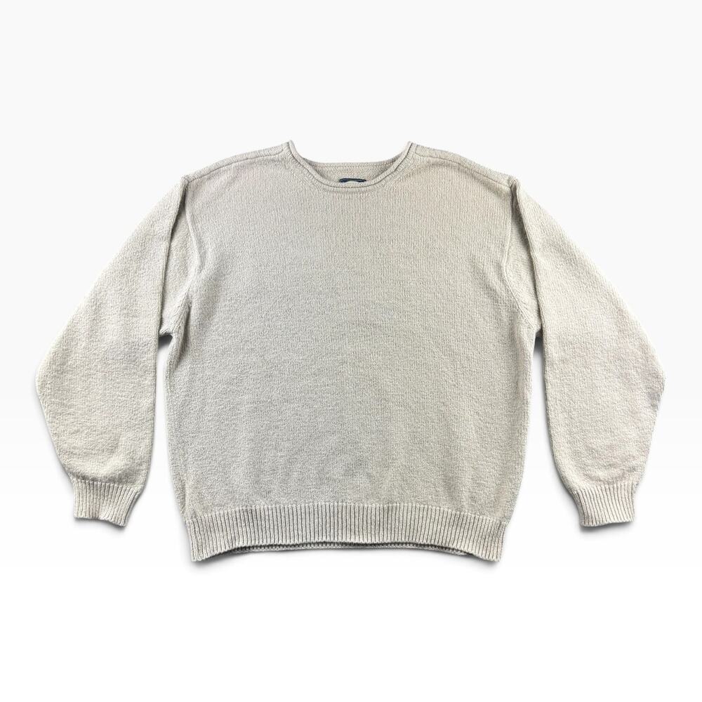 Vintage Tommy Bahama Sweater Mens Large Beige Roll Neck Pullover Cotton Knit 90s